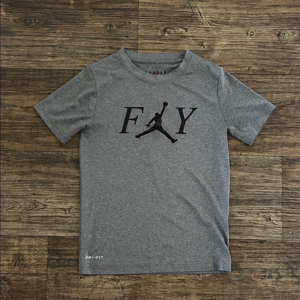 Nike Gray T-Shirt with Black Jumpman Logo